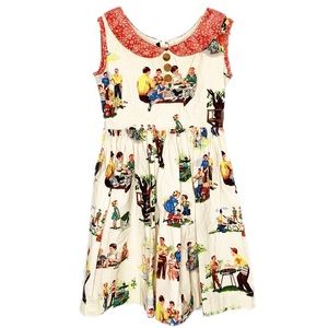 VINTAGE Handmade 1950s 1960s Schoolyard Dress 6